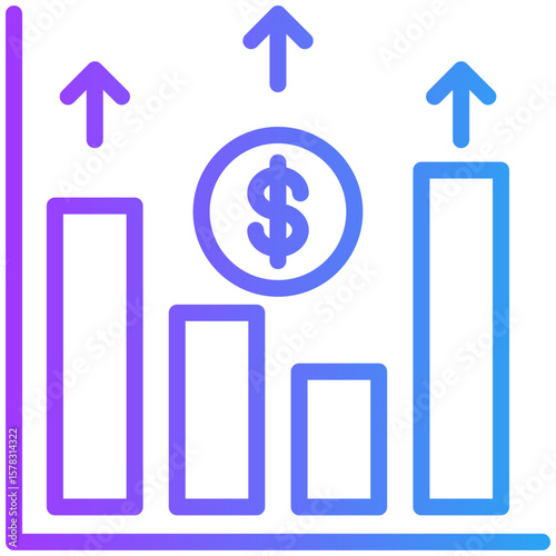 Surplus icon for gross domestic product (GDP), business, website, application, printing, document, poster design, etc