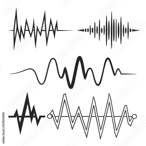 Abstract sound wave patterns black audio music