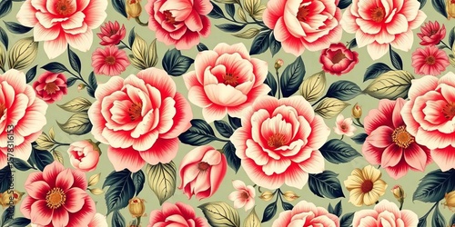 Elegant vintage floral seamless pattern in vector format, perfect for wallpaper and textile applications, seamless vector, botanical