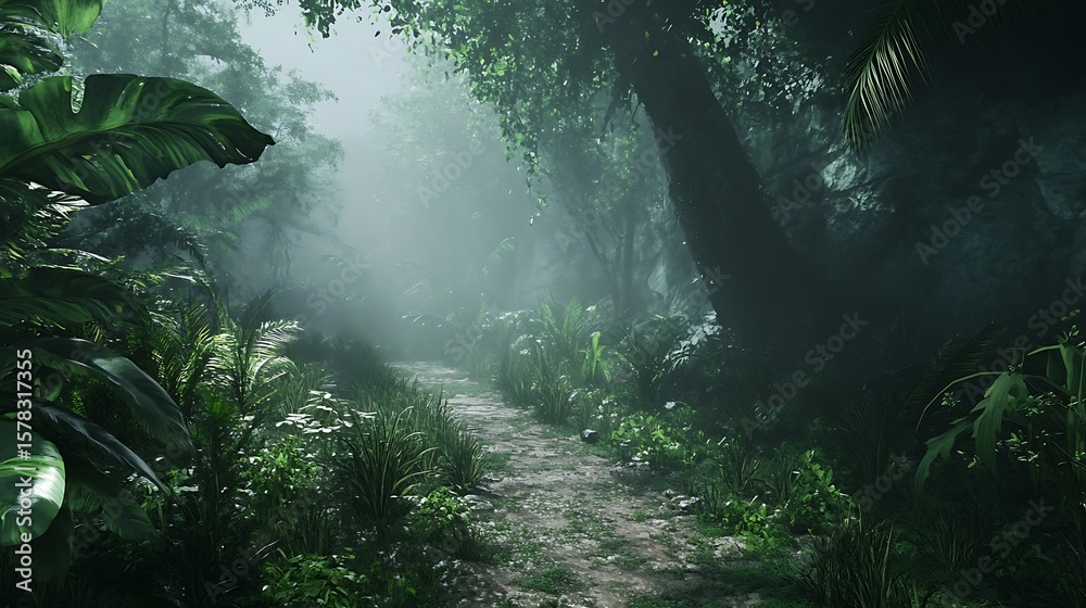 Fototapeta premium Misty jungle path