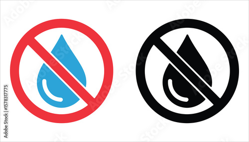 No Water Drop Icon