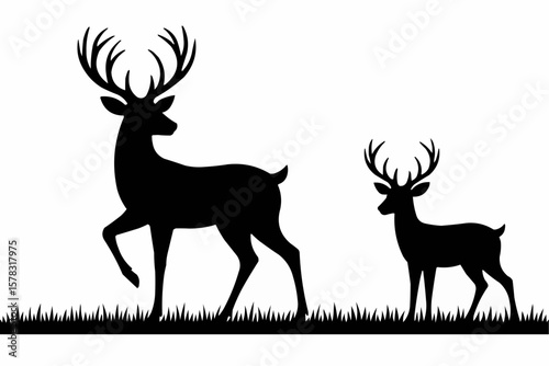 set of deer silhouettes