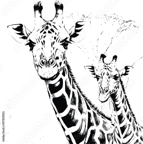 Giraffe And Zebra Coloring Pages for Kids