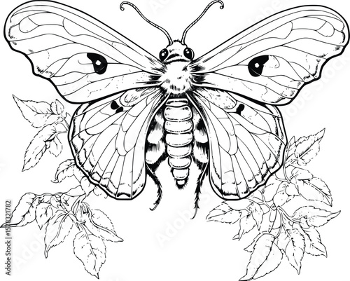 Gypsy Moth Coloring Page for Kids
