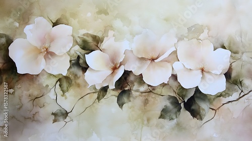 Delicate floral watercolor painting