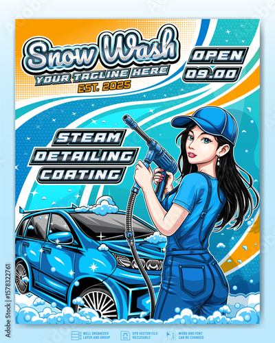 Snow wash post design for car wash business