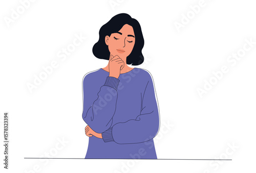Creative Thinking and Idea Generation Woman Vector Illustration.
