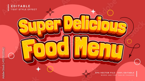 Super food delicious 3d editable text effect