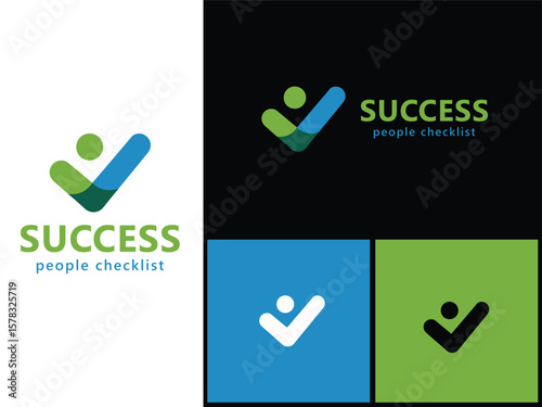 Business success people check logo design human good service icon symbol analysis health check logo