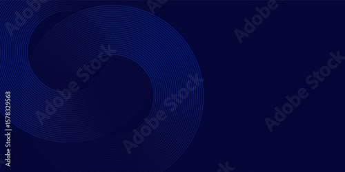 Dark blue circle line abstract background.