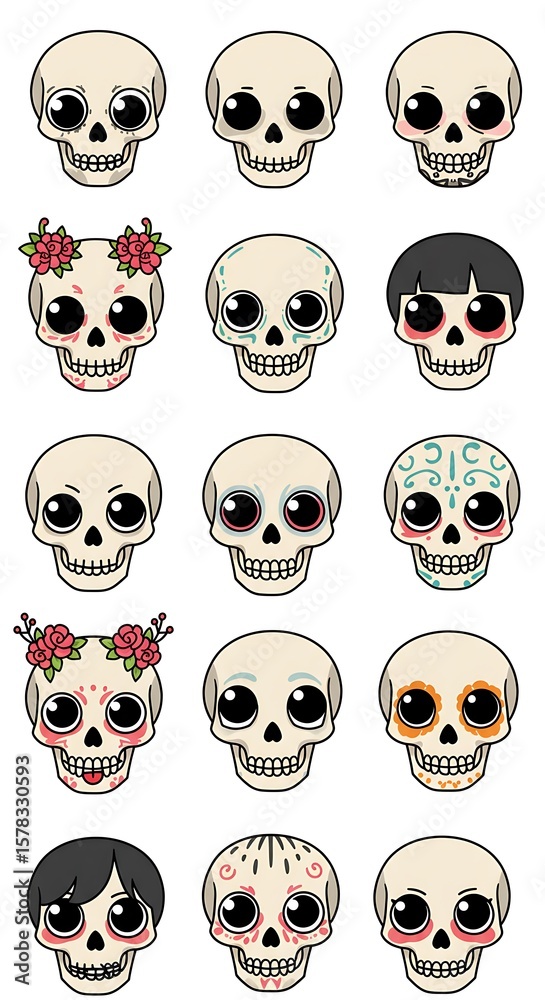 Obraz premium Sugar Skull Variations
