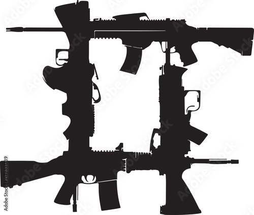 vector illustration of a assault riflegun