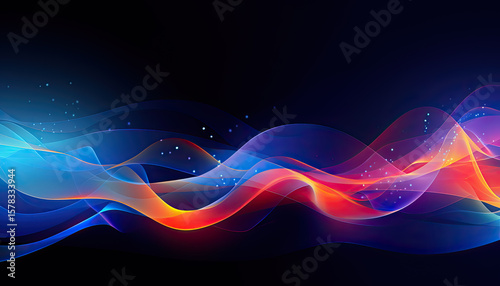 Abstract glowing light trace vector