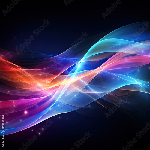 Abstract glowing light trace vector
