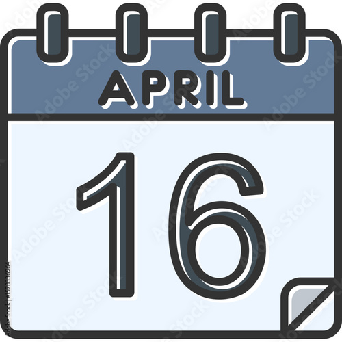 16 April Flat Icon