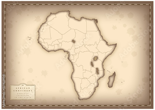 アンティーク風なアフリカ大陸の地図, Antique style map of the African continent