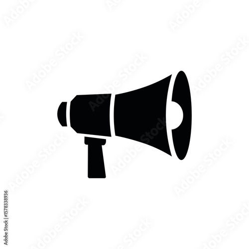 Minimal Megaphone Silhouette Icon – Loudspeaker Symbol for Announcement and Marketing Designs