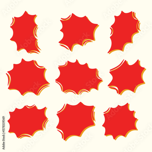 red and yellow promo sticker elements
