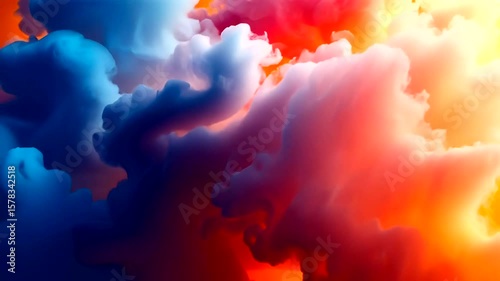 Colorful Abstract Smoke Background with Blue and Red, perfect for graphic design projects