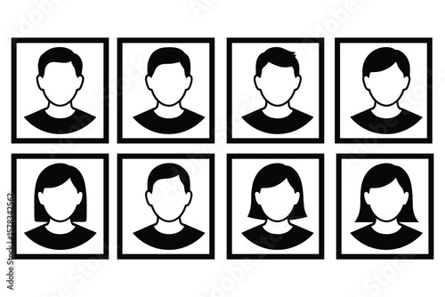 Male and female silhouette portraits headshot