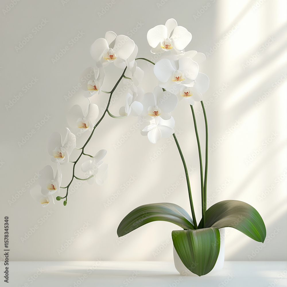 Fototapeta premium Tranquil Orchid Flowers with Gentle Hues,Cheerful Tulip Flowers in Natural Light,Vibrant Red Roses in a Sunny Garden