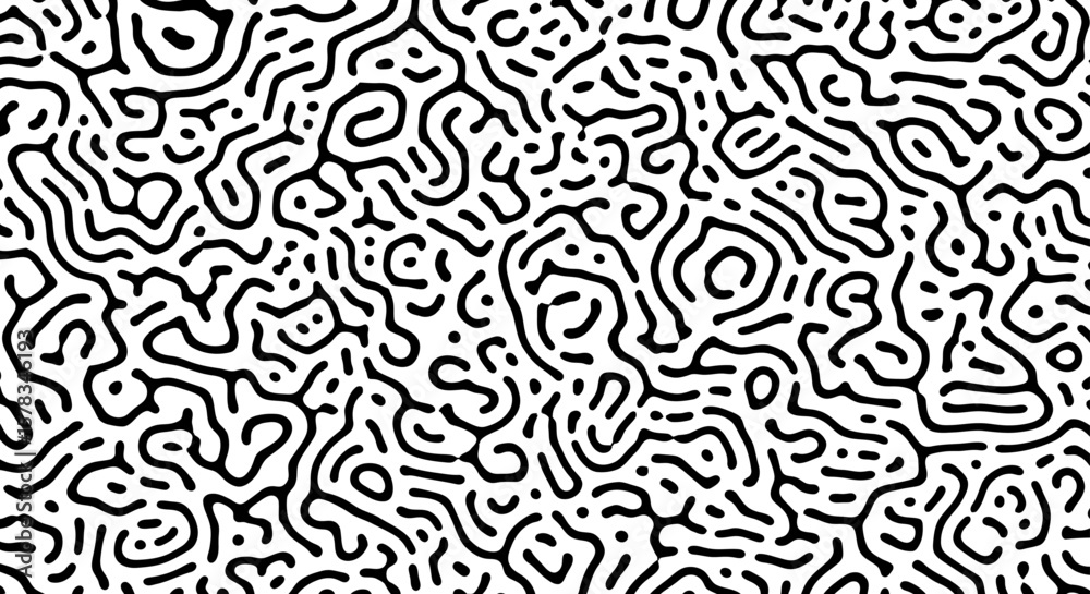 Fototapeta premium Black and White Abstract Turing Pattern Background