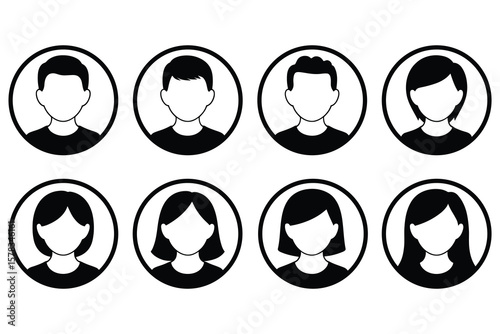 Diverse avatar icons people male