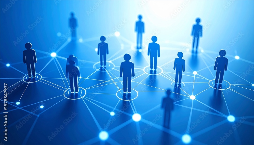 Community structure diagram with smoothly connected people silhouette 3D icons
Community structure diagram with smoothly connected people silhouette 3D icons