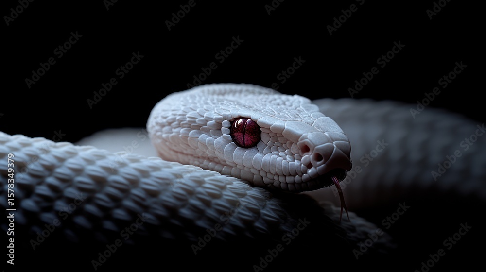 Fototapeta premium Close-up of a white snake