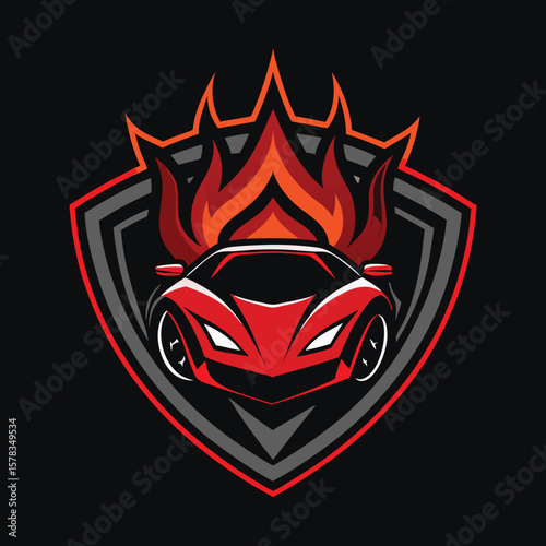 Sports car logo icon set. Motor vehicle silhouette emblems. Auto garage dealership brand identity design elements. Vector illustrations.
