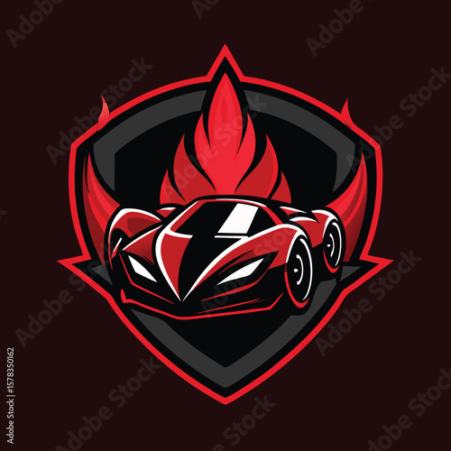 Sports car logo icon set. Motor vehicle silhouette emblems. Auto garage dealership brand identity design elements. Vector illustrations.