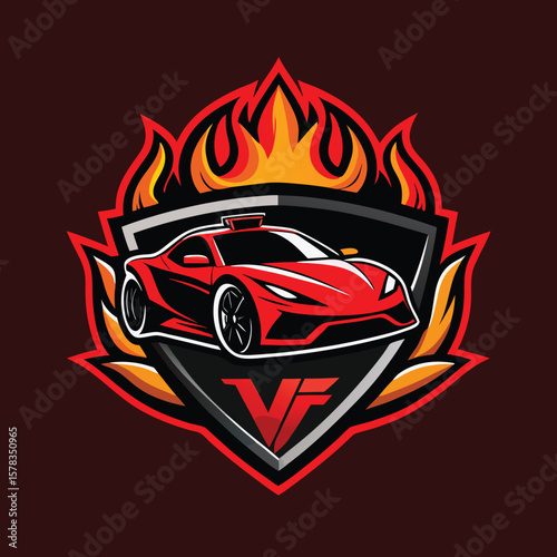 Sports car logo icon set. Motor vehicle silhouette emblems. Auto garage dealership brand identity design elements. Vector illustrations.
