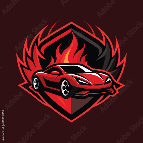 Sports car logo icon set. Motor vehicle silhouette emblems. Auto garage dealership brand identity design elements. Vector illustrations.