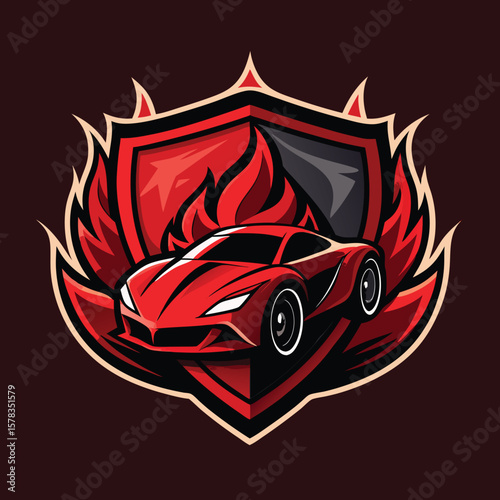 Sports car logo icon set. Motor vehicle silhouette emblems. Auto garage dealership brand identity design elements. Vector illustrations.