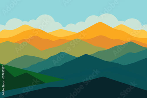 scenic hilltop view with layered distant mountains