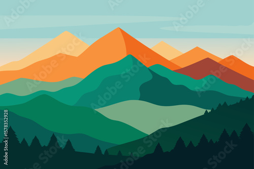scenic hilltop view with layered distant mountains
