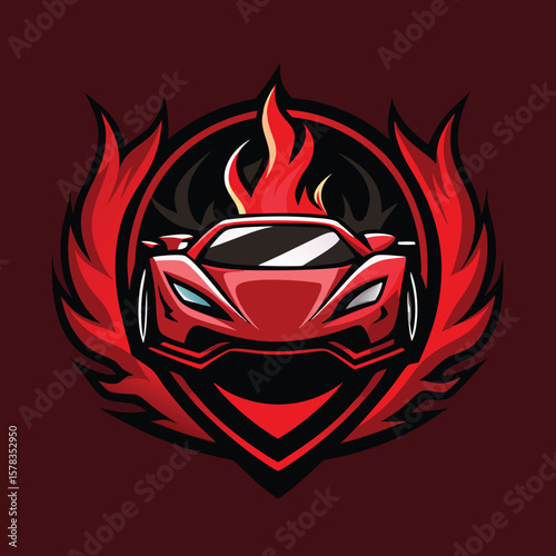 Sports car logo icon set. Motor vehicle silhouette emblems. Auto garage dealership brand identity design elements. Vector illustrations.