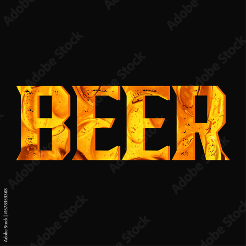 Beer 3d golden text