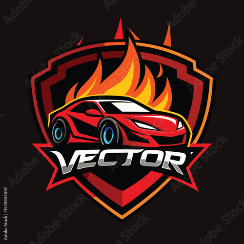 Sports car logo icon set. Motor vehicle silhouette emblems. Auto garage dealership brand identity design elements. Vector illustrations.
