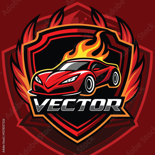 Sports car logo icon set. Motor vehicle silhouette emblems. Auto garage dealership brand identity design elements. Vector illustrations.