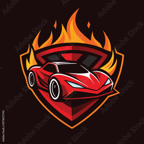 Sports car logo icon set. Motor vehicle silhouette emblems. Auto garage dealership brand identity design elements. Vector illustrations.