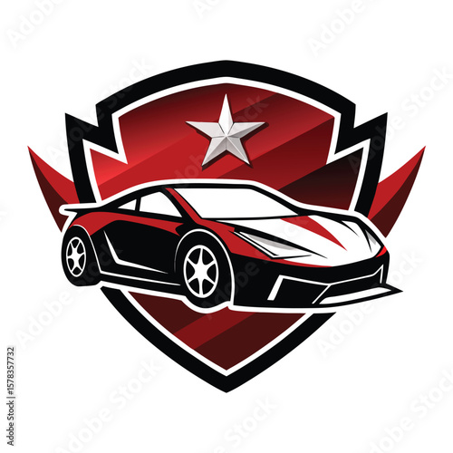 Sports car logo icon set. Motor vehicle silhouette emblems. Auto garage dealership brand identity design elements. Vector illustrations.