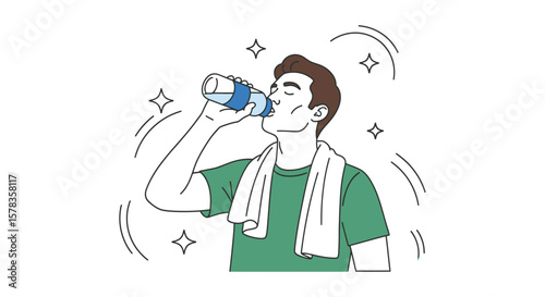 Man Drinking Water After Exercise Staying Hydrated