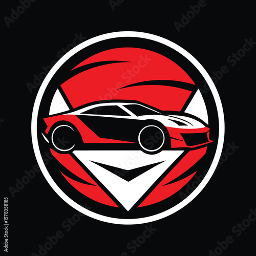 Sports car logo icon set. Motor vehicle silhouette emblems. Auto garage dealership brand identity design elements. Vector illustrations.