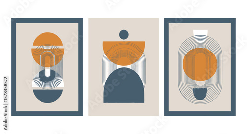 Abstract Geometric Art Prints - Boho Wall Decor