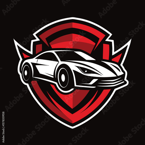 Sports car logo icon set. Motor vehicle silhouette emblems. Auto garage dealership brand identity design elements. Vector illustrations.