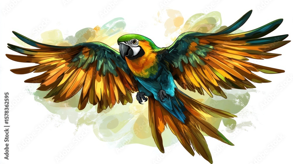 Fototapeta premium Colorful parrot in flight (3)