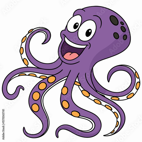a cartoon of a purple octopus