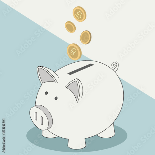 a piggy bank with coins falling out of it