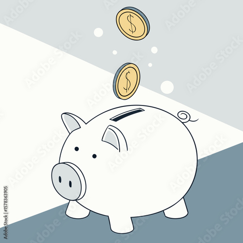
a piggy bank with coins falling into it